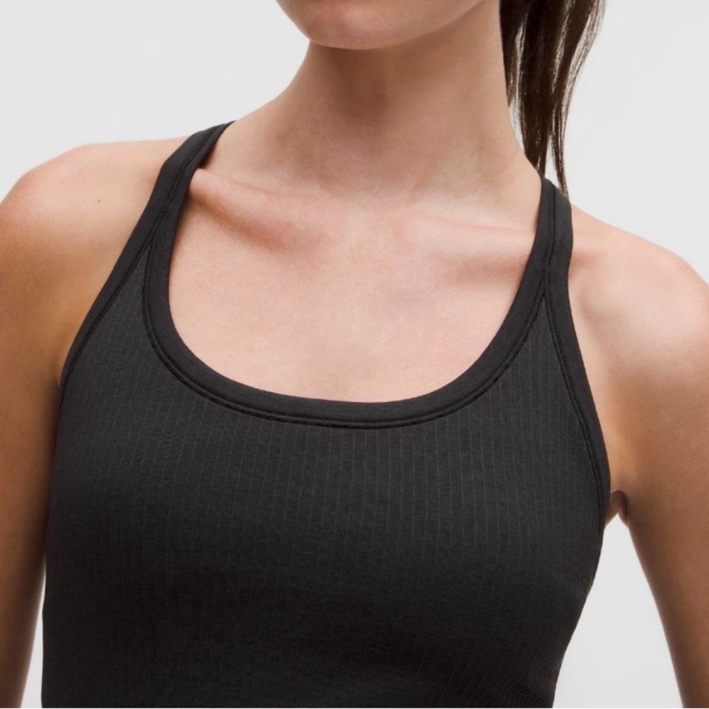 Lululemon Ebb to Street Racerback Tank Ribbed Black Size 6 Athleisure Gym Yoga - Picture 8 of 8